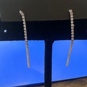 MEXICANA Silver Sparkling Drop Earrings